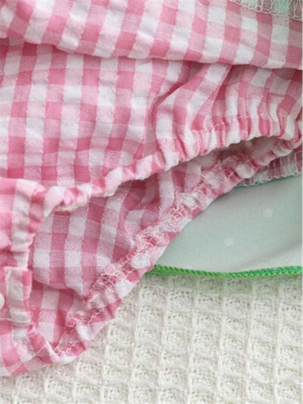 Children's Watermelon Gingham Smocked Dress - Picture 6 of 8
